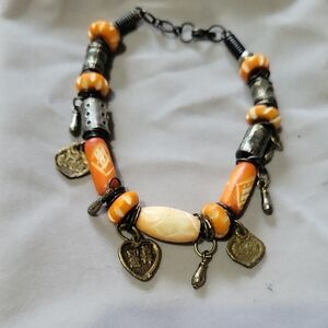 Antique carved coral bracelet